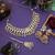 Pista green & pink color meena work kundan necklace set