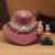 Maroon color meena work kundan necklace set