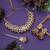 Maroon color meena work kundan necklace set