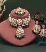 Green color choker kundan necklace set