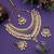 White color meena work kundan necklace set
