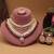 Maroon color meena work kundan necklace set