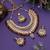 Maroon color meena work kundan necklace set