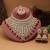 Maroon color kundan necklace set