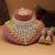 Yellow color kundan necklace set