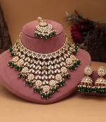 Green color kundan necklace set
