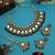 Green color meena work kundan necklace set