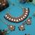 Maroon color meena work kundan necklace set
