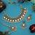 Pista green & pink color meena work kundan necklace set