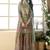 See green crepe silk digital with aari work plazzo suit
