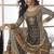 Black crepe silk digital with aari work plazzo suit