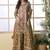 Beige crepe silk digital with aari work plazzo suit