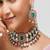 Gold plated kundan green stone necklace set