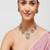 Gold plated kundan green stone necklace set