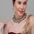 Gold plated kundan green stone necklace set