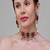 Gold plated kundan red stone choker necklace set