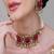 Gold plated kundan red stone choker necklace set