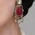Gold plated kundan red stone choker necklace set