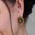 Gold plated green stone necklace set