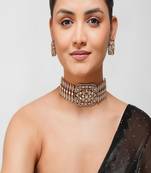 Silver plated Zircon choker necklace set