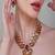 Gold plated kundan multicolor stone necklace set