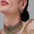 Gold plated kundan green stone choker necklace set