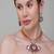 Gold plated kundan purple stone necklace set