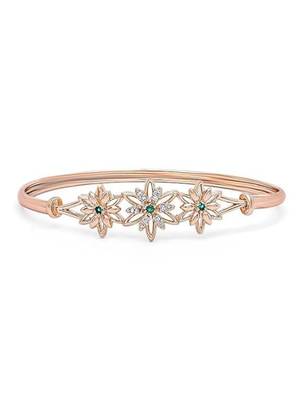 Stylish rose gold plated cubic zirconia american diamond adjustable bracelet for women & girls 2