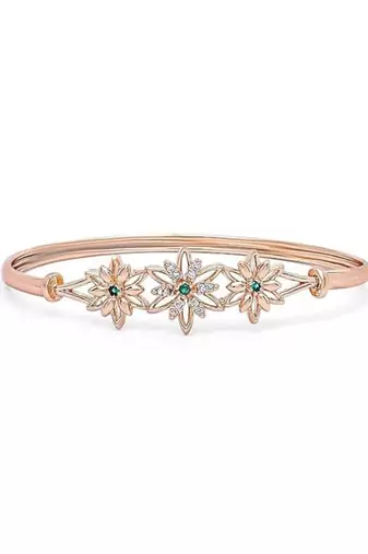 Stylish rose gold plated cubic zirconia american diamond adjustable bracelet for women & girls