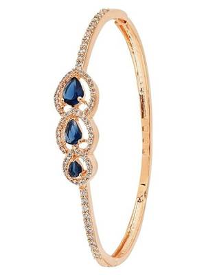 Stylish rose gold plated cubic zirconia american diamond adjustable bracelet for women 2