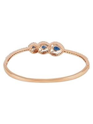Stylish rose gold plated cubic zirconia american diamond adjustable bracelet for women 4