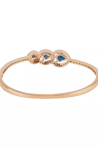 Stylish rose gold plated cubic zirconia american diamond adjustable bracelet for women