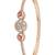 Stylish rose gold plated cubic zirconia american diamond adjustable bracelet for women