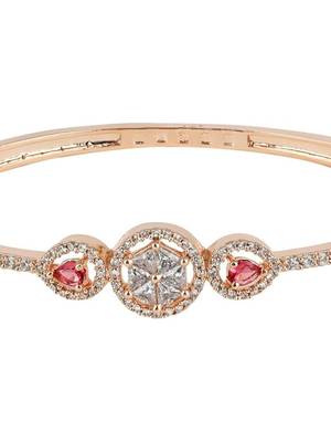 Stylish rose gold plated cubic zirconia american diamond adjustable bracelet for women 3