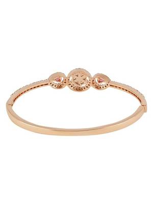 Stylish rose gold plated cubic zirconia american diamond adjustable bracelet for women 4