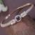 Stylish rose gold plated cubic zirconia american diamond adjustable bracelet for women