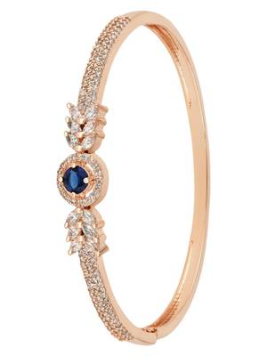 Stylish rose gold plated cubic zirconia american diamond adjustable bracelet for women 2