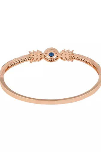 Stylish rose gold plated cubic zirconia american diamond adjustable bracelet for women
