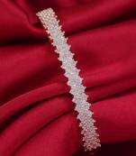 Stylish rose gold plated cubic zirconia american diamond adjustable bracelet for women