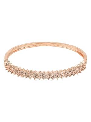 Stylish rose gold plated cubic zirconia american diamond adjustable bracelet for women 2