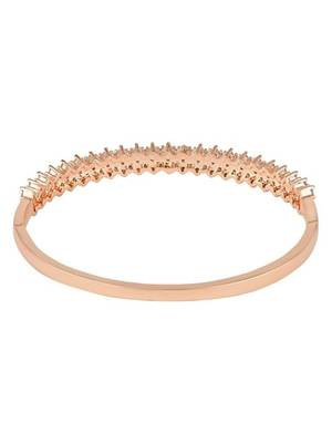 Stylish rose gold plated cubic zirconia american diamond adjustable bracelet for women 4