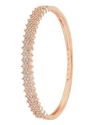 Stylish rose gold plated cubic zirconia american diamond adjustable bracelet for women 5