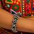 Navratri silver oxidized ethnic adjustable ghungroo bracelet for women & girls (adb170ox)