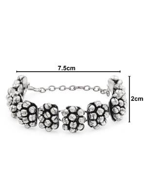 Navratri silver oxidized ethnic adjustable ghungroo bracelet for women & girls (adb170ox) 5