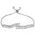Valentines special stylish silver plated cubic zirconia american diamond adjustable bracelet for women & girls