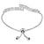 Valentines special stylish silver plated cubic zirconia american diamond adjustable bracelet for women & girls