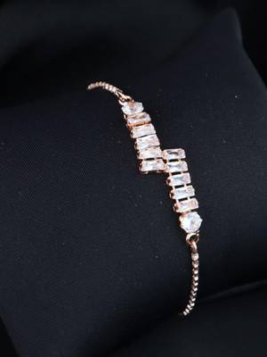 Stylish rose gold plated special cubic zirconia american diamond adjustable bracelet for women 1