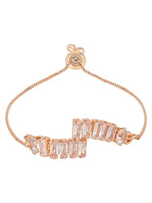 Stylish rose gold plated special cubic zirconia american diamond adjustable bracelet for women 2