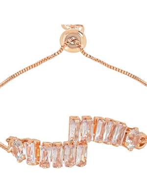 Stylish rose gold plated special cubic zirconia american diamond adjustable bracelet for women 3