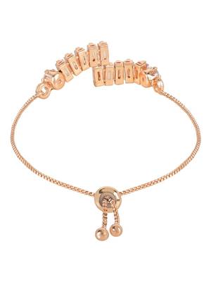 Stylish rose gold plated special cubic zirconia american diamond adjustable bracelet for women 4